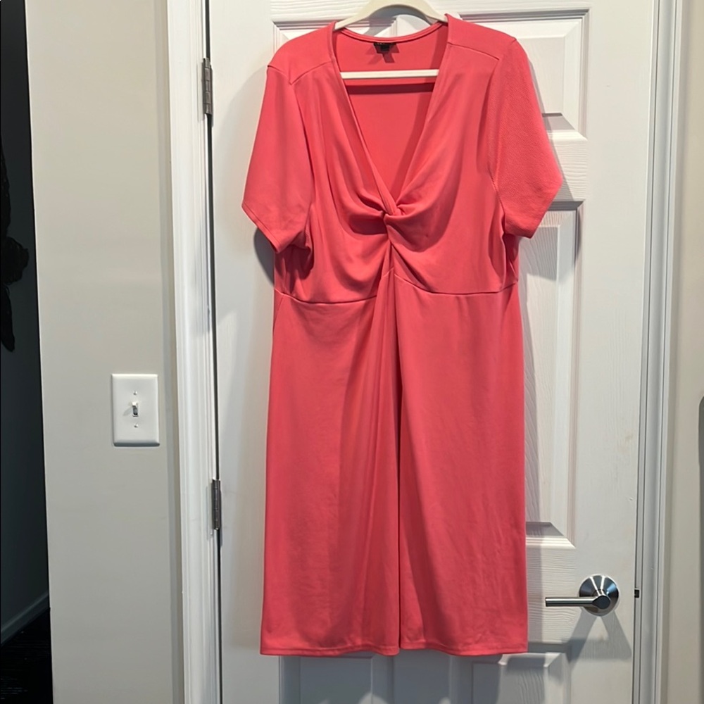 Torrid coral V-Neck Flutter Sleeve Midi Dress